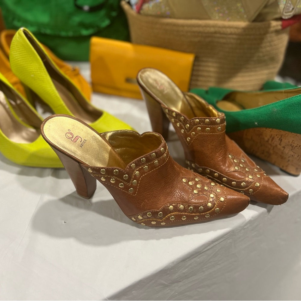 Cowgirl Nike ACG Brown and Gold Studded Mules Brown Studded Women's Mules